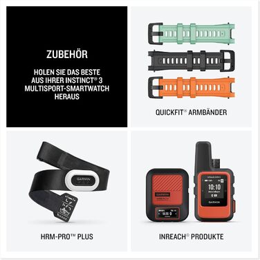 Розумний годинник Garmin Instinct 3 45mm AMOLED з GPS, 1.2' дисплеєм, до 18 днів роботи, 80+ спортивних функцій, Health Coach, LED-ліхтарик