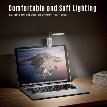 Ліхтар для читання LQWELL на шию, LED, 3 кольори/яскравість, гнучкий, акумуляторний, для читання, в'язання, рукоділля (білий, прямокутний - 3 шт)