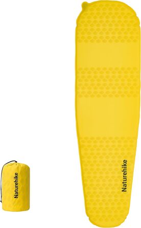 Каремат надувний Naturehike Yugu, 3.5 см, компактний, для кемпінгу, трекінгу та спорту (жовтий, форма 