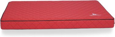 Ортопедичний лежак для собак Knuffelwuff Juna з міцного лазерного штучного шкіряного покриття, 78x65 см (136x84x9 см), червоний