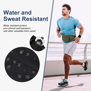 MAXTOP Поясна сумка на пояс для чоловіків та жінок, спортивна, водонепроникна, для подорожей, фітнесу, йоги, бігу (Світло-сіра)