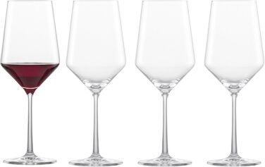 Schott Zwiesel Tritan Crystal Glass, pure stemware, Cabernet/Universal Red or White Wine Glass, 516 ml, 4-piece set