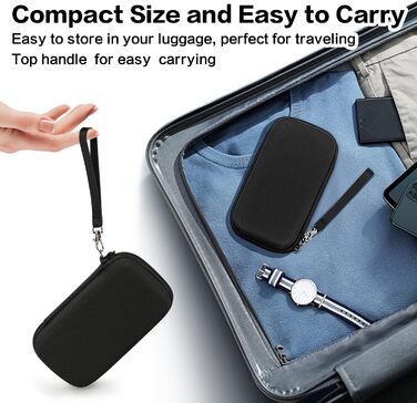 Органайзер для кабелів Teskyer, чорний, водонепроникний, жорсткий корпус, 8,5 x 17,5 x 6 см