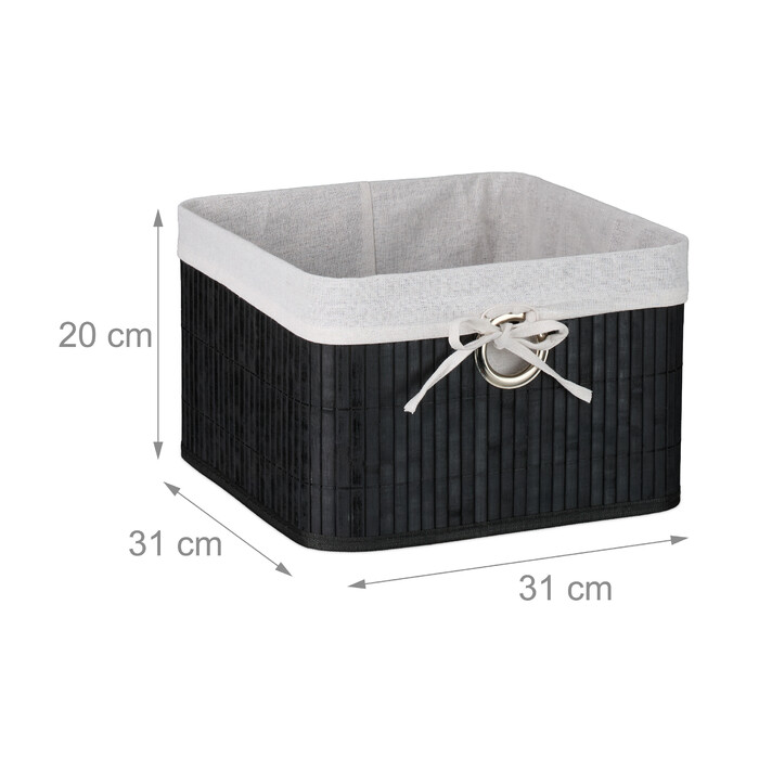 Relaxdays Bamboo Storage Basket Set