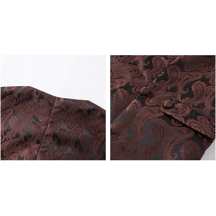 Чоловічий комплект з краваткою та кишеньковим хустинкою, візерунок пейслі, 4-елементний XL, коричневий