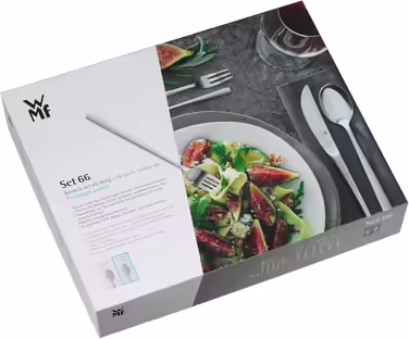WMF Premiere Cutlery Set, 12 Place Settings, 66 Pieces, 60 Pieces with Serving Utensils, Hollow-Ground Knives, Cromargan protect polished, scratch-resistant, dishwasher-safe, 66-piece Single