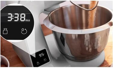 Bosch Kitchen Machine Series 4 MUM5XL72, integrated scale, 2x 3.9L bowls & MUZ5EB2, 550ml, homemade ice cream, sorbet, and frozen yogurt, white, compatible with Kitchen Machine Series 4 Grey / Silver 6 Accessories Bundle with ice cream maker
