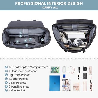 LOVEVOOK Рюкзак для жінок Елегантний 15.6 дюймів для ноутбука Водостійкий Шкільний рюкзак для дівчаток, підліток, жінок, для навчання, роботи, подорожей, бізнесу. Кольори: сірий, білий, рожевий, чорний (17.3 дюймів)