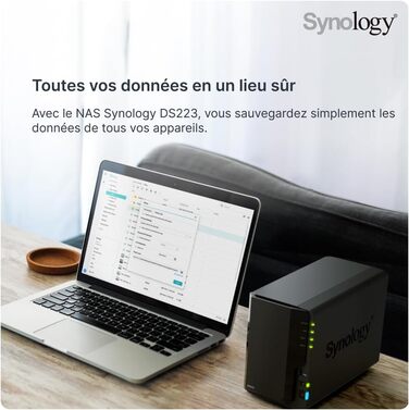 Synology DS223 - 2-Bay NAS DiskStation, Чорний, 2 ГБ RAM, 1x RJ-45 LAN, Realtek RTD1619B, 0TB