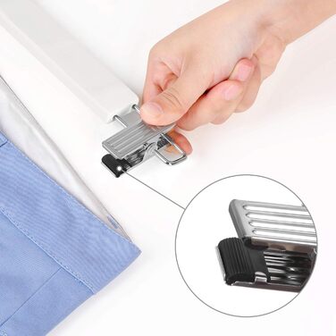 Набір вішалок для штанів SONGMICS, 16 шт., дерев'яні, з регульованими кліпсами, антиковзні, для штанів, шортів та спідниць