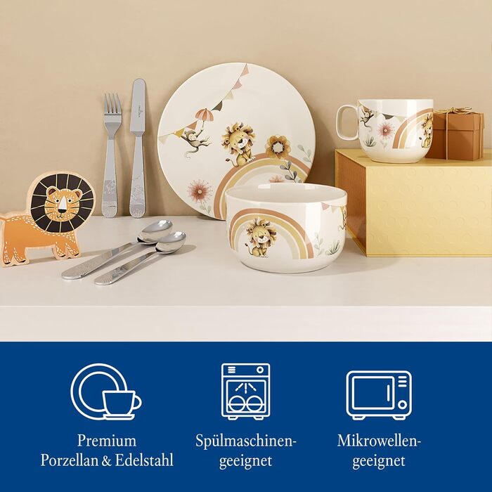 Дитячий набір столових приборів Villeroy & Boch Boho Kids (4 шт.) - нержавіюча сталь, сріблястий/платиновий, придатний для миття в посудомийній машині