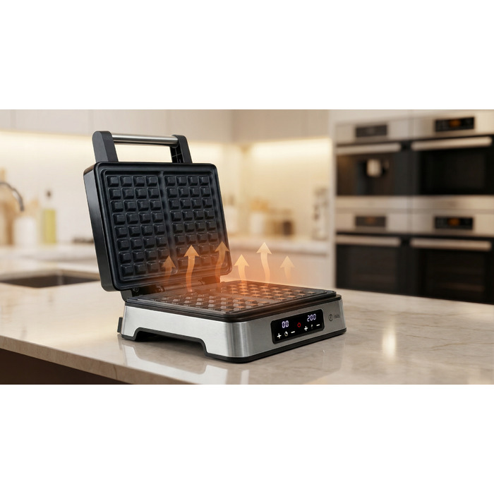 Вафельниця ISAJ 3024, 2200 Вт, срібляста