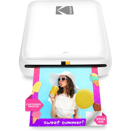 Фотодрук KODAK Step: Портативний міні-друк фото з телефону - Bluetooth, iOS & Android, білий