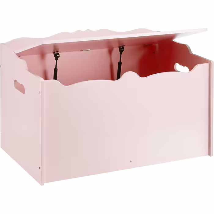 Amazon Basics Wooden Toy Box, 30 x 16 x 18.5 inches, Pink