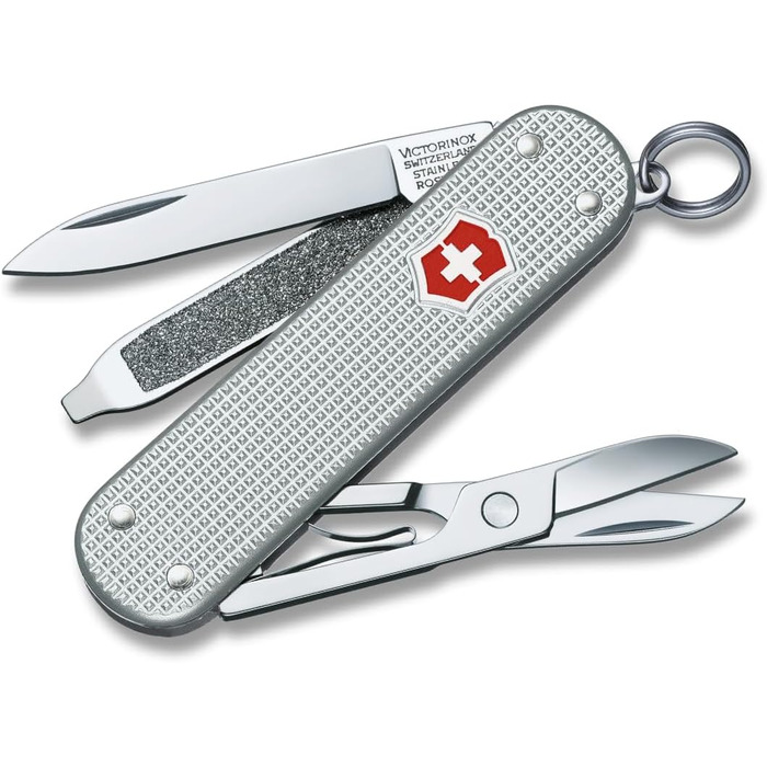Мультитул Victorinox Classic SD Alox – Швейцарський ніж, 5 функцій, сріблястий, з напилком