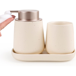 Набір аксесуарів для ванної кімнати Badezimmer Set: мильниця, дозатор мила 350 мл, стакан для зубної пасти 320 мл, мильниця. Підходить для ванної кімнати та умивальника.