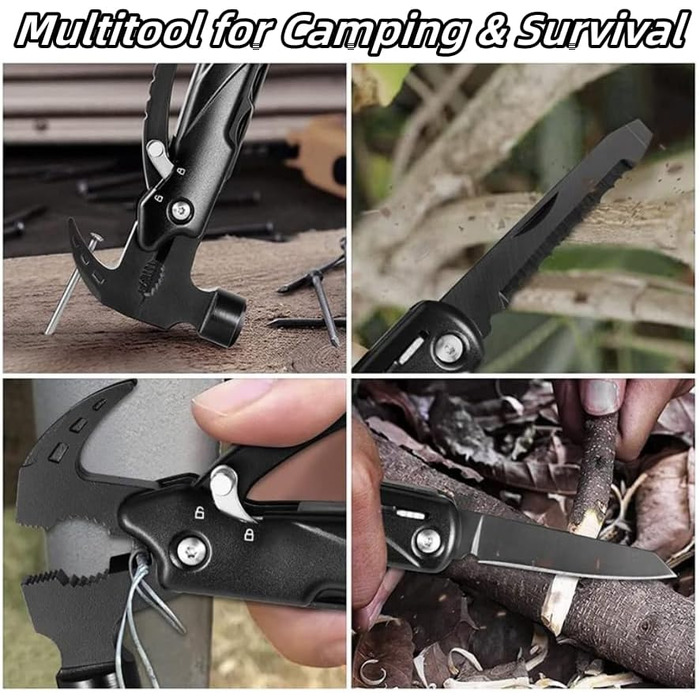 Багатофункціональний молоток-інструмент 12 в 1 для чоловіків, подарунок тато, чоловік, кемпінг, туризм, надзвичайні ситуації