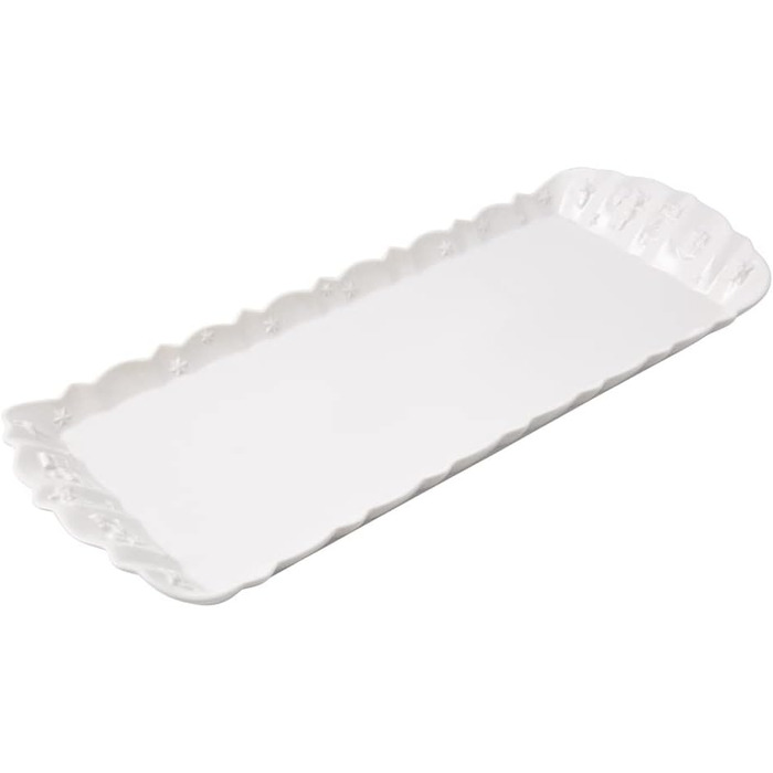 Villeroy & Boch – Toy's Delight Royal Classic Cake/Torte Plate White, Dishwasher-Safe, Microwave-Safe, Rectangular Serving Plate for Christmas, Serving Platter, Premium Porcelain