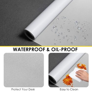 Підкладка на стіл Vicwe 80x40 см, сіра, з ПВХ, з антиковзким покриттям, водонепроникна, для офісу та дому