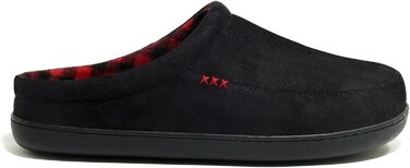 Чоловічі халапи NewDenBer з піною Memory Foam, теплі, зручні, м'які, з плюшевою підкладкою, зимові тапочки з неслизькою гумовою підошвою (41/42 EU, 3 Чорний/Червоний в клітинку)