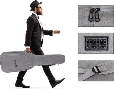 Чохол для гітари Shaman WGB-115 GY Premium-Line (для акустичної та електрогітари) - водовідштовхуючий, з підсиленим ручним захопленням та регульованими лямками