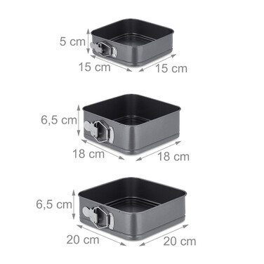 Relaxdays 7-Piece Square Springform Set