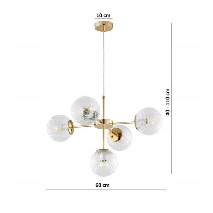 Підвісна люстра Elko-Lighting Stella — 5 точок освітлення, цоколь E27