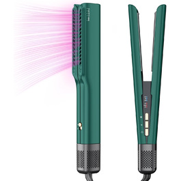 Випрямляч для волосся PARWIN PRO BEAUTY Ionen Air Glätteisen: без нагрівальних пластин, для середнього та довгого волосся (35-75 см), 1200 Вт, темно-зелений