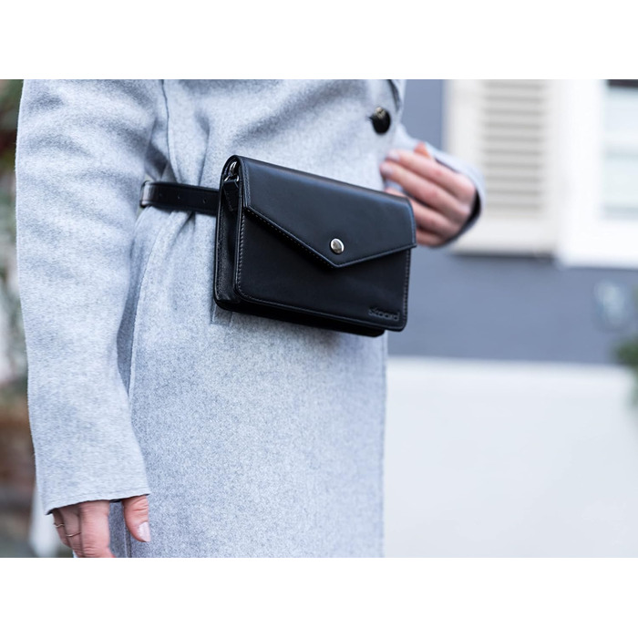 Сумка-бананка Skaard з екошкіри чорного кольору – 3-в-1 (crossbody, на пояс, унісекс) з регульованим ремінцем