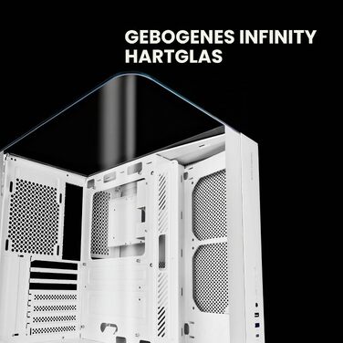 Ігровий корпус Mars Gaming MC-3TCORE MC-INFINIO LITE ATX, панорамне скло, підтримка рідкого охолодження, білий