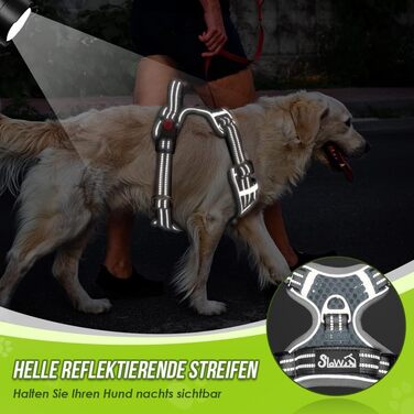 Шлейка для собак маленьких та середніх порід, Air Mesh дихаюча, з м'якою ручкою та замикаючими карабінами, анти-вислизаюча, світловідбиваюча, для цуценят (Сірий, M)