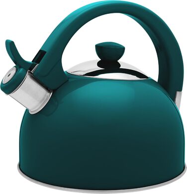 Чайник електричний зі свистком з нержавіючої сталі Molly, 1.7л, зелений (газова плита, індукція, плита)