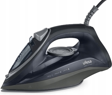 Парова праска Ufesa Steam Tech 2400 з керамічною підошвою, 2400 Вт, 120 г/хв, чорна