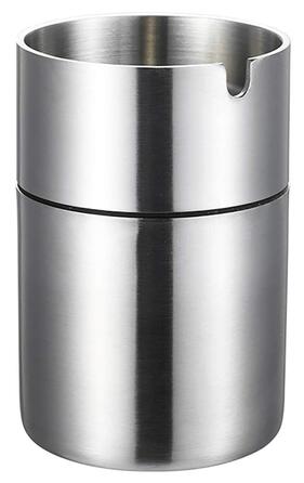 Попільничка Geoyien з нержавіючої сталі для вулиці, авто, саду, офісу – велика, срібна