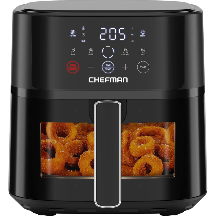 Фритюрниця без олії Chefman Hi-Fry 5.7L з сенсорним керуванням, антипригарне покриття, чорна