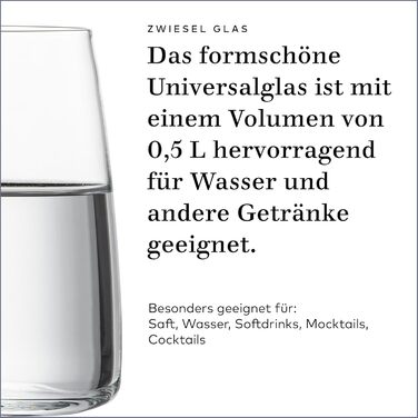 Zwiesel Glas Universalbecher Vivid Senses (4-piece set), versatile drinking glasses, dishwasher-safe Tritan crystal glasses, Made in Germany (Art.-Nr. 122425)
