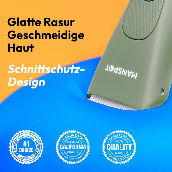 Триммер для тіла MANSPOT: чоловічий, вологостійкий, для інтимної зони, для тіла, для ніг, грудей, пахв, USB-C, для сухого та мокрого гоління