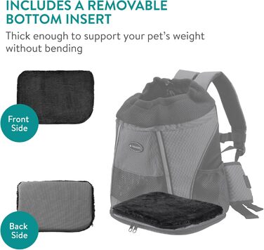 Рюкзак для собак та котів Navaris до 7 кг - сірий (37 x 33 x 24 см)
