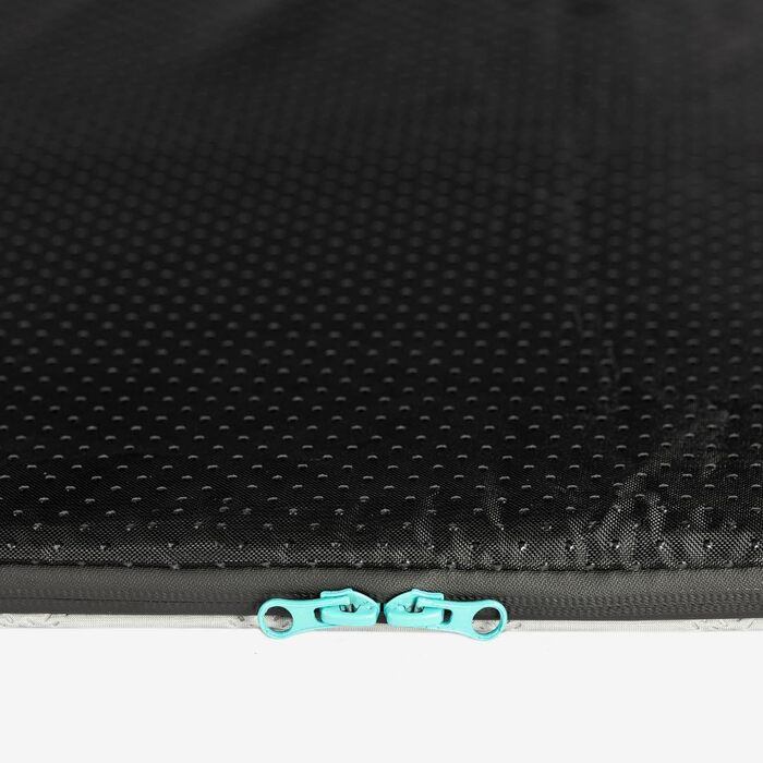 Підстилка для собак у подорожі, комплект: килимок, водовідштовхувальний чохол з м'якого матеріалу, сумка для перенесення, придатна для прання, знімний чохол, 100x70x3,5 см, 1080 г (M, Сіро-аквамарин)