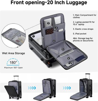 Набір валіз Sea Choice 2 шт. з жорстким корпусом: Trolley, валіза, багаж, легкий, для подорожей, PC, Rollkoffer, 4 колеса, TSA замок, тримач для напоїв, 55/78 см, зелений