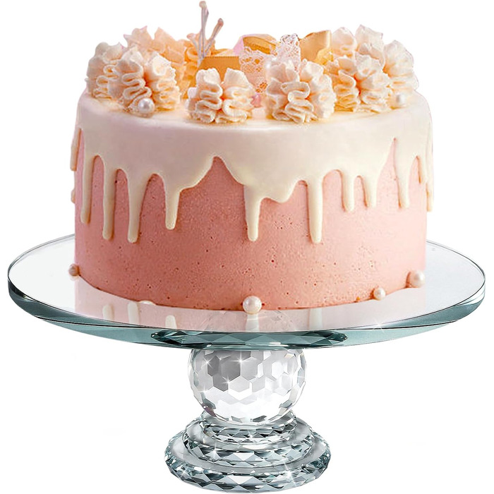 Тортниця скляна з ніжкою, діаметр 27 см, прозора - Uten