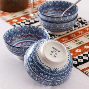 Сервіз столовий порцеляновий Vancasso MANDALA 32 елементи, 8 персон, ручна робота, богемський стиль, бірюзовий мандала