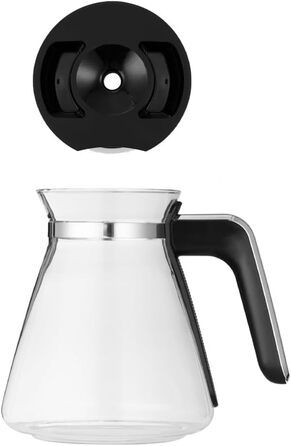 Скляний глечик Russell Hobbs Attentiv з регулюванням температури та ситом для чаю [40-100°C], нержавіюча сталь, 1.7л, з функцією підігріву, для дитячого харчування, 2400W, 26200-70 (замінний глечик для кавомашини Attentiv)