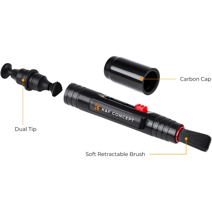 Набір для чищення об'єктивів K&F Concept: м'який пензлик для камер, лінз, фільтрів, DSLR