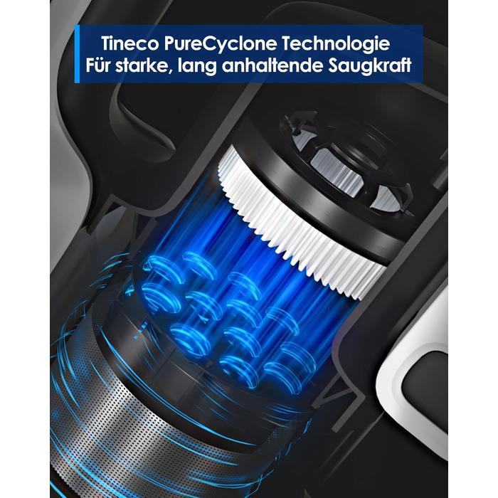 Бездротовий пилосос Tineco Pure ONE A50S Plus з акумулятором, 70 хв роботи, 3DSense Power щітка, технологія PureCyclone, контейнер 1 л, 185 Вт для шерсті тварин і грубого бруду