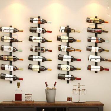 Wall-mounted wine rack for 12 wine bottles, removable wine storage organizer, wall mount, wine bottle display holder, towel rack, used as one or four, for kitchen, bar, or wine cellar.