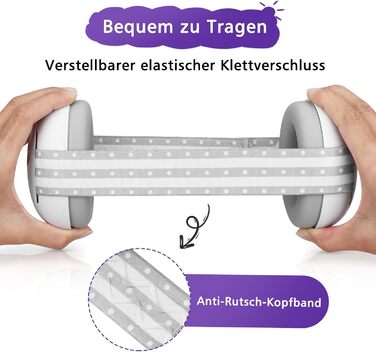 Навушники для захисту від шуму для малюків 0-2 роки (сірі)