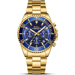 Годинник чоловічий Biden BIDEN-0163, аналоговий, кварцовий з металевим браслетом (блакитний)