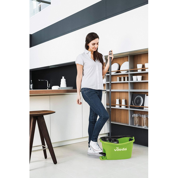 Набір для миття підлоги Vileda Turbo EasyWring & Clean з відром та мопом, зелений