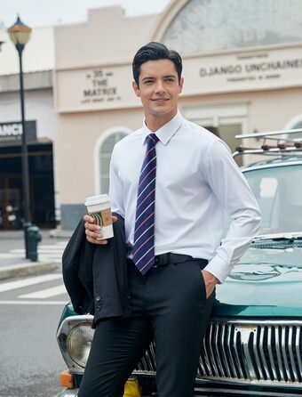 Набір краваток чоловічих HISDERN (3 шт.) шовкових, класичні, елегантні + нагрудна хустинка для весілля та свят - Z-TB3-12